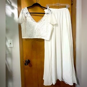 Customized Two Piece Lace Bridal Dress